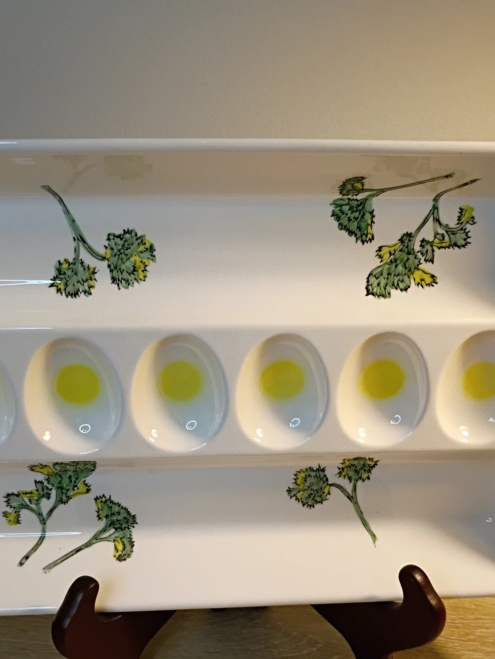 Vintage Rare Shafford Deviled Egg Celery Hand painted Tray 1950s